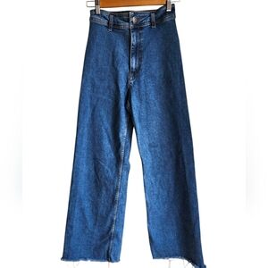 ZARA Wide Leg Flare Blue Denim Women's Jeans Size 2